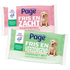 Page vochtig toiletpapier